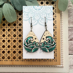 Beach Waves Ocean Earrings