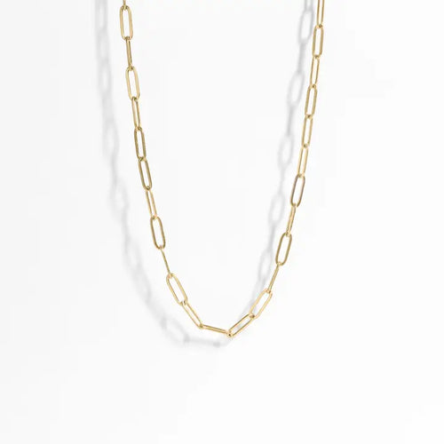 18K Gold Paperclip Chain Necklace - 6.5mm/20
