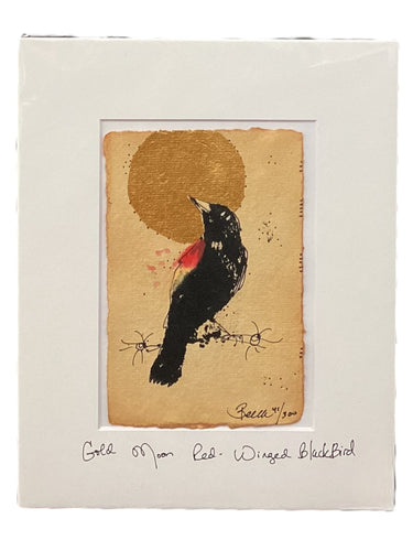 Gold Moon Red-Winged BlackBird - Original - 8