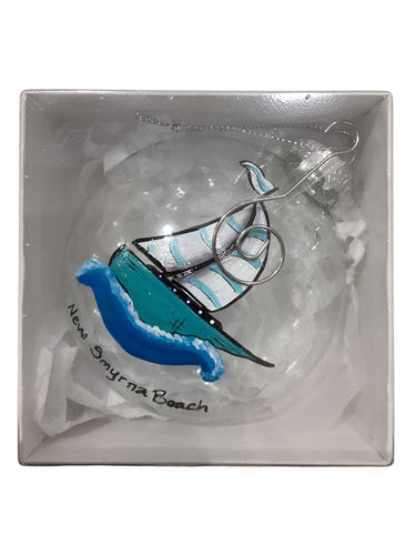 Glass Ornament - Sail Boat