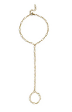 18K Gold PVD Stainless Steel Hammered Oval Hand Chain - Gold