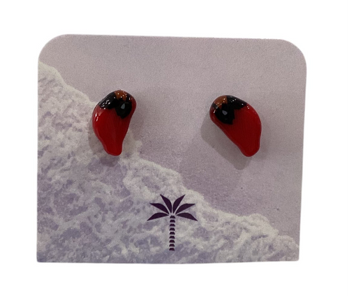 Cardinal Post Earrings