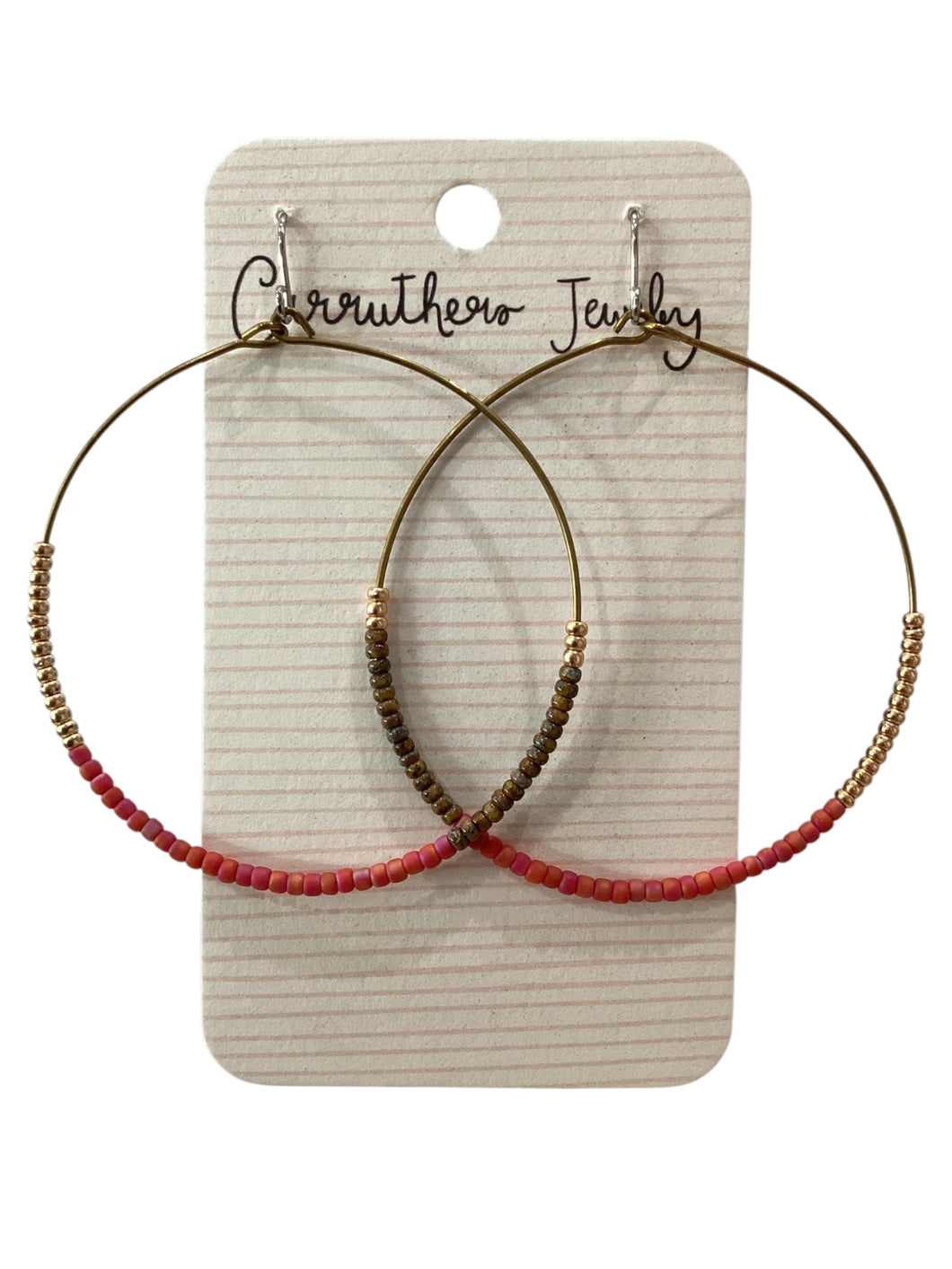 Pink + Brown Hoop Earrings