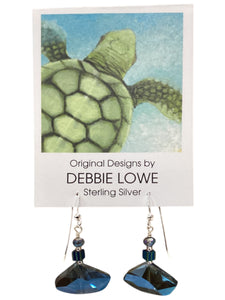 Blue Offset Crystals Earrings