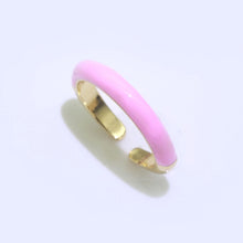 Enamel Stacking Ring - Gold Filled Open Adjustable Ring