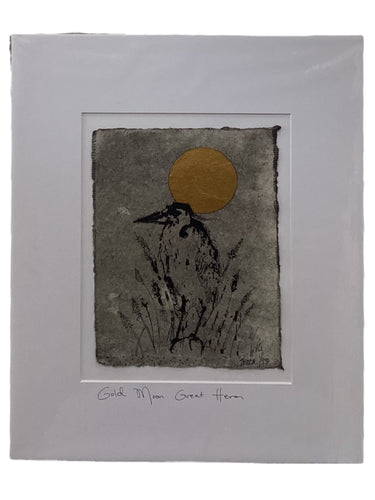 Gold Moon Great Heron - Original - 16