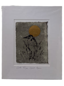 Gold Moon Great Heron - Original - 16" x 20"