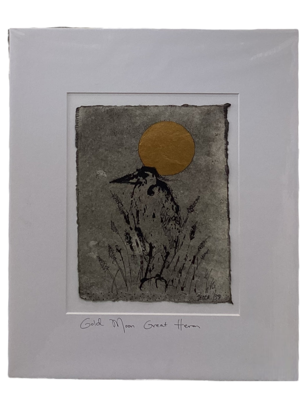 Gold Moon Great Heron - Original - 16