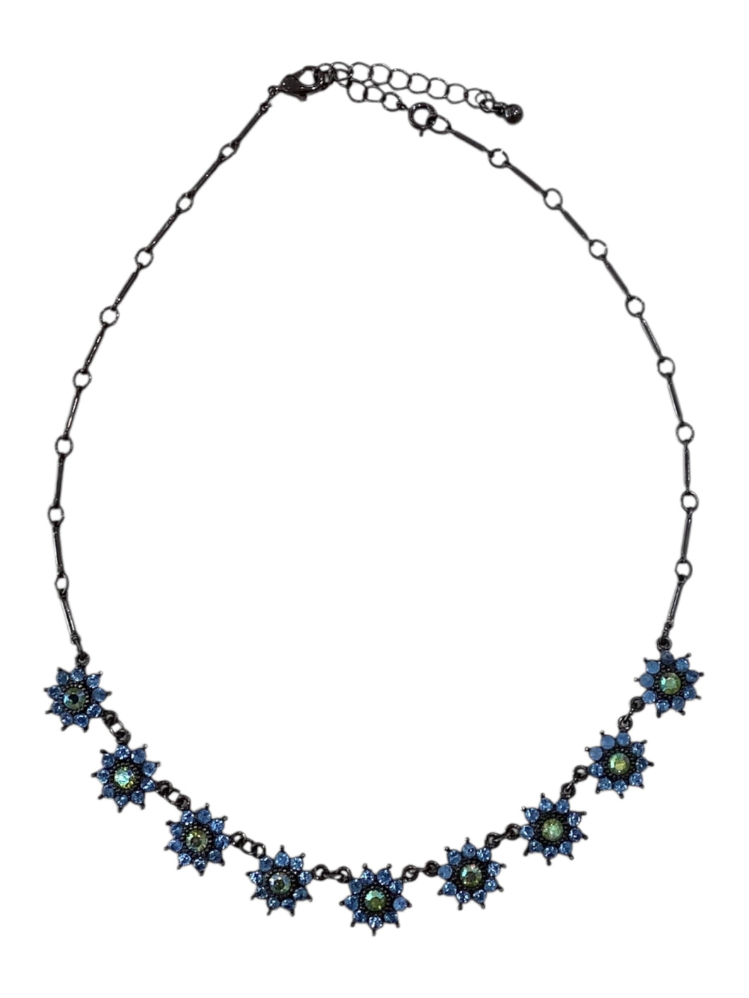 Vintage Necklace - Blue Flowers