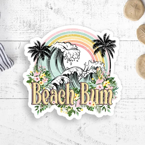 Beach Bum Vintage Vinyl Sticker