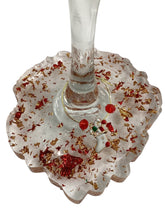Red/Gold Wine Glass with Stocking Charm