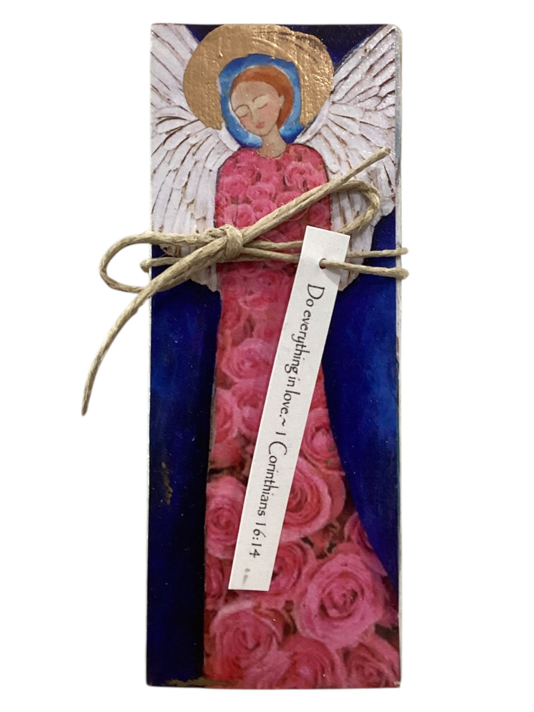 Small Wood Block Angel