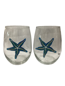 Stemless Wine Glass Set - Starfish
