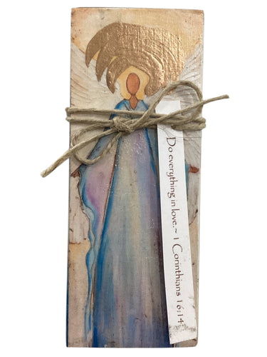 Small Wood Block Angel