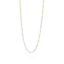 18K Gold PVD Stainless Steel Turquoise Chain Necklace - Gold