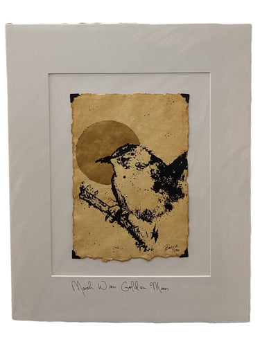 Marsh Wren Golden Moon - Original - 16