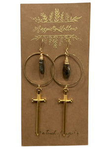 Sword & Labradorite Earrings