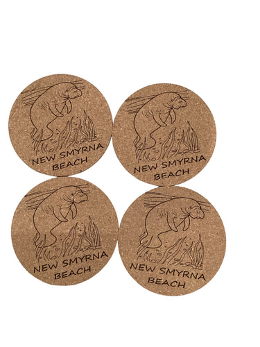 Cork Coaster Set - Manatee NSB