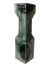 Cathedral Vase - b. Aqua with Dark Circle