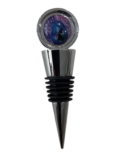 Wine Bottle Topper - Purple & Blue/White