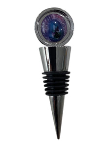 Wine Bottle Topper - Purple & Blue/White