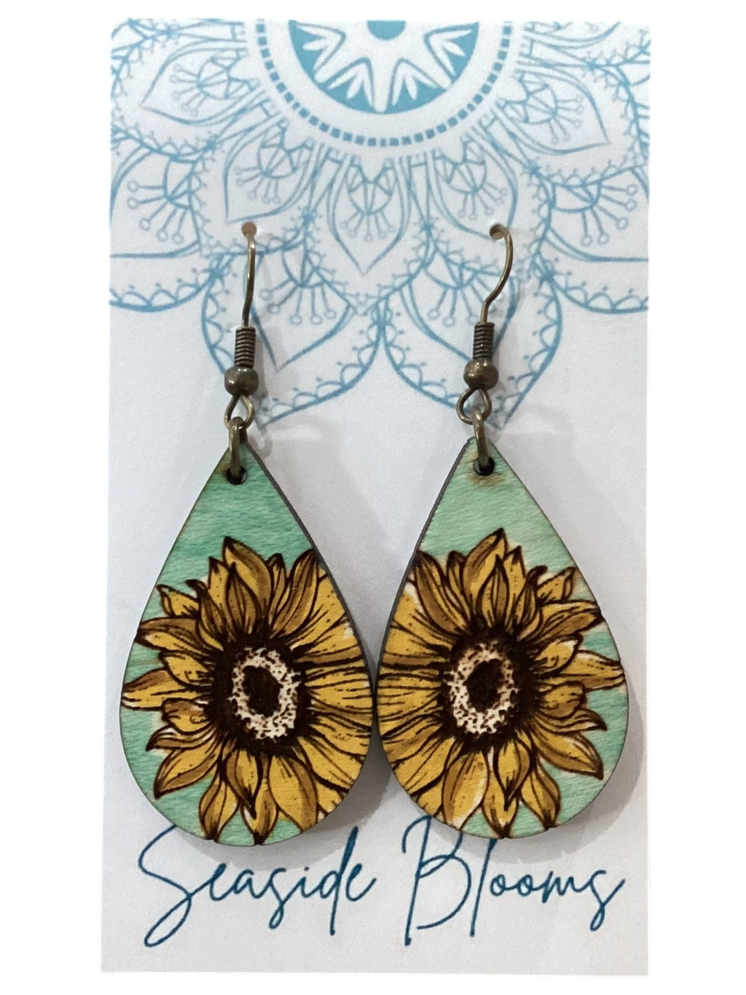 Sunflower Water Color Earrings