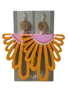 Hand Painted Earrings - Orange Keys