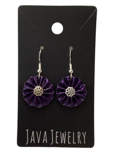 Purple Round Earrings