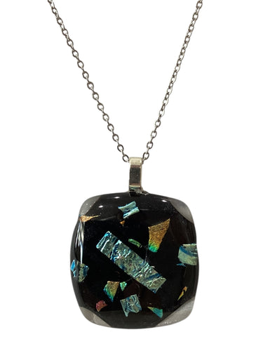 Large Dichro Necklace - Black Dichro Chips