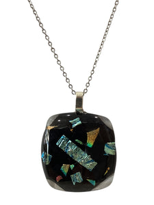 Large Dichro Necklace - Black Dichro Chips