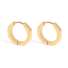 18K Gold Pvd Stainless Steel Geometric Huggie Hoop Earrings