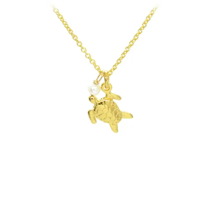 Sunshine & Saltwater Turtle Necklace - Gold Plated Sterling