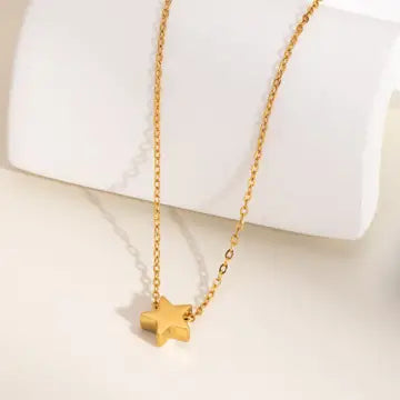 18K Stainless Steel Star Necklace - Gold