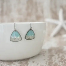Custom Sand Wave Dangle Earring - Silver