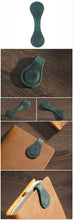 Leather Magnetic Bookmark - Green
