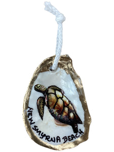 Brown Turtle Oyster Ornament