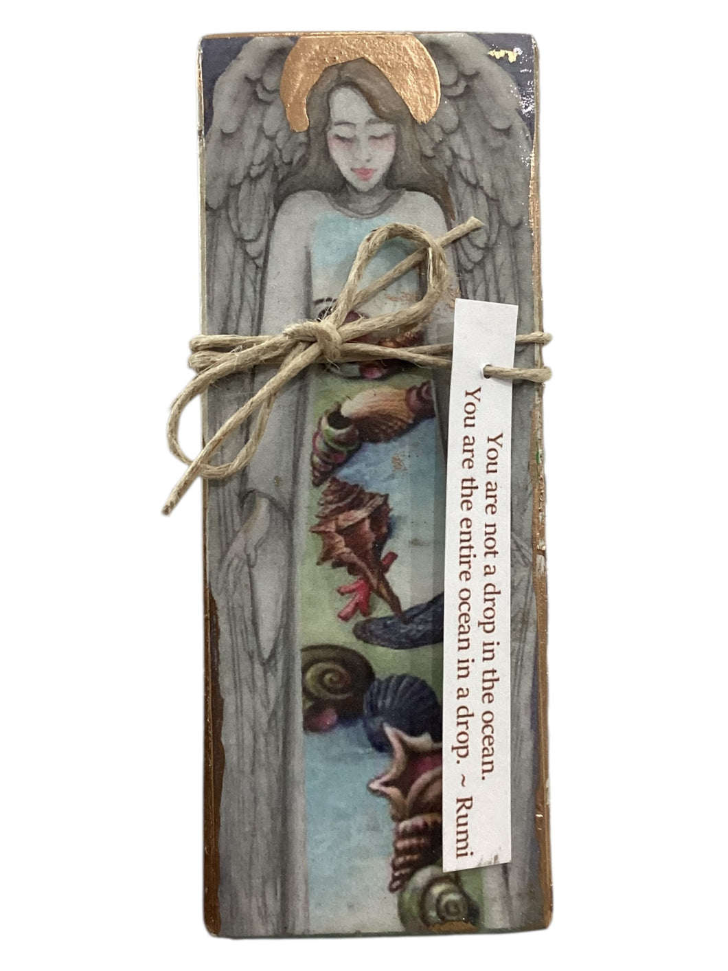 Small Wood Block Angel