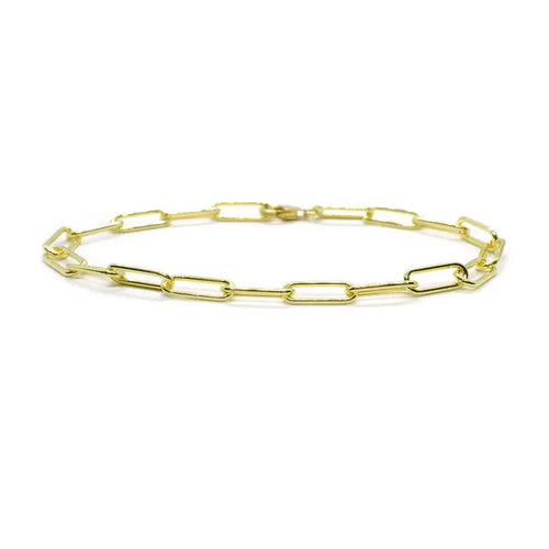 Large Paper Clip Bracelet - Gold Plated Sterling