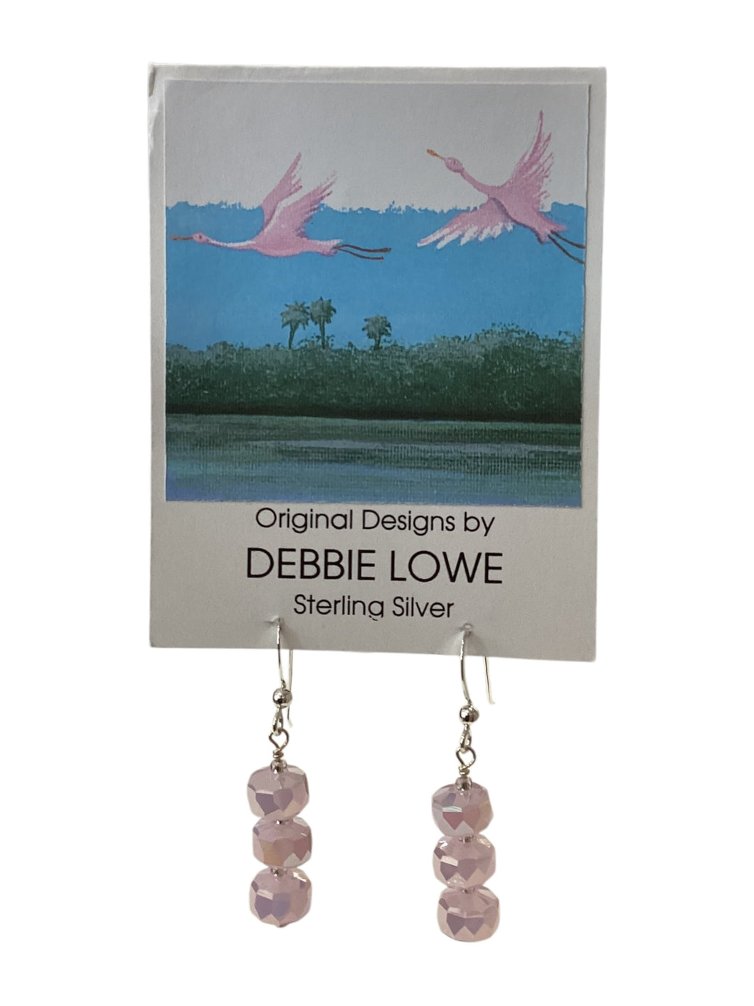 Pink Stacked Crystals Earrings