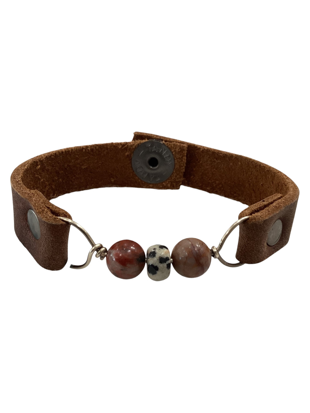 Genuine Leather & Natural Stones Bracelet
