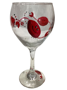 Stemmed Wine Glass - Red Crab