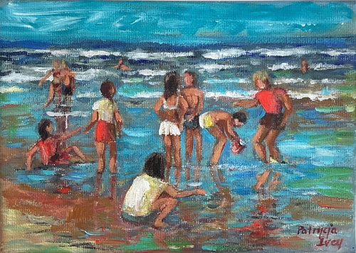 At the Beach with Easel