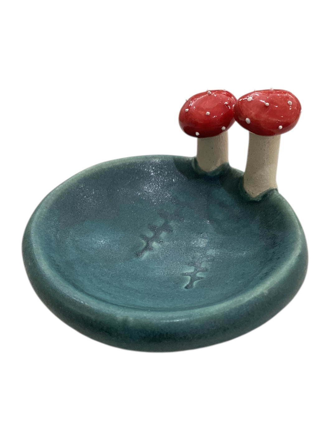 Mushroom & Fern Ring Dish & Jewelry Tray - Blue