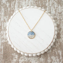 Custom Sand Necklace Wave Circle - Gold