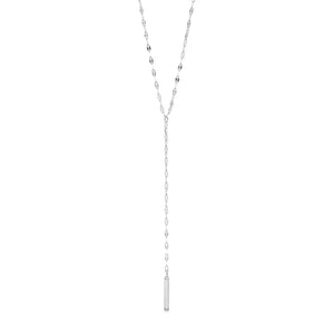 18K Gold PVD Stainless Steel Y-Shaped Blank Bar Pendant Lariat Necklace - Stainless