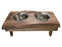 Dog Dish Stand - Medium Oak