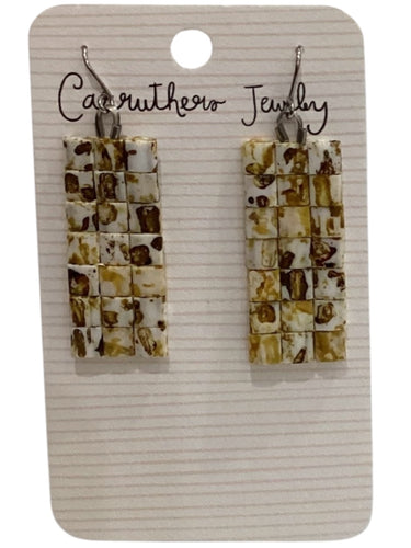 Yellow + White Tile Earrings