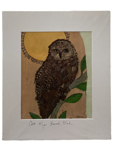 Gold Moon Barred Owl - Print - 16" x 20"