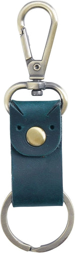 Genuine Leather Keychain - Blue