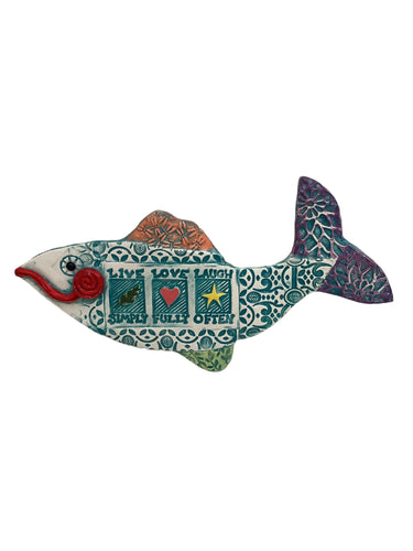 Ceramic Fish - Live Love Laugh